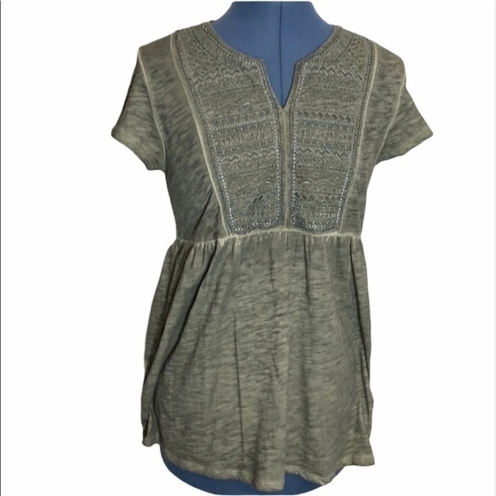 Knox Rose Fit Flare Olive Green Top